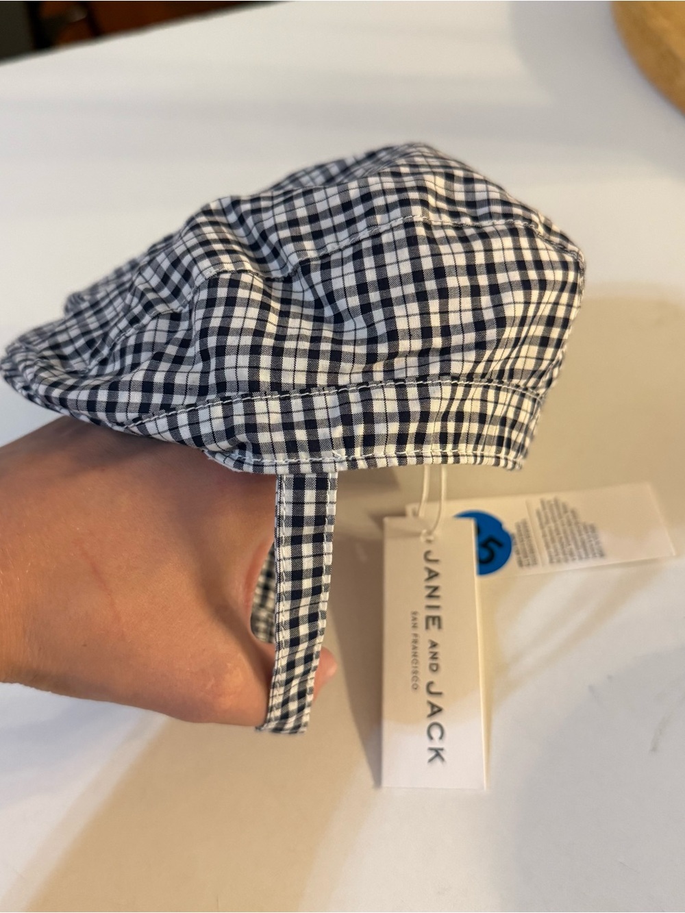NWT Janie & Jack Gingham Newsboy Cap